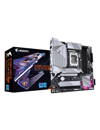 B760M AORUS ELITE WIFI6E GEN5 Placa Base  Compatible con procesadores Intel Core 14ª generación, VRM digital de 12+1+1 fases, h